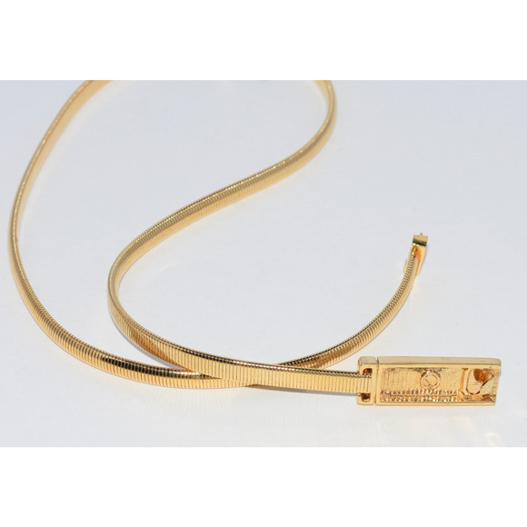 Signature ST. JOHN Knit Gold Tone Metal Stretch Skinny Waist Belt 25\